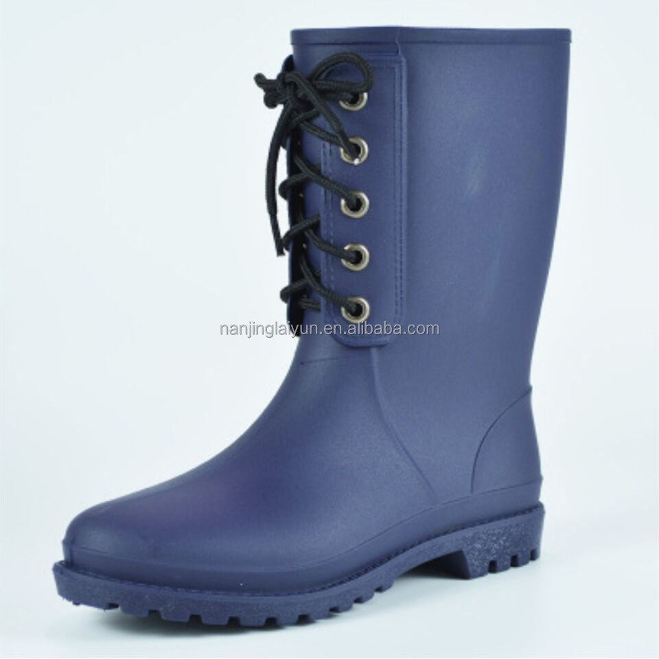 Fashion new rubber shoes casual ladies rain shoes matte water shoes middle tube women's adult rain boots