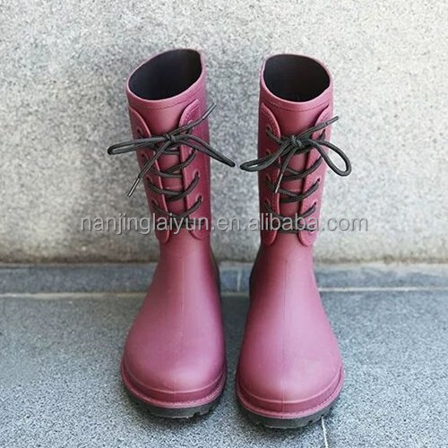 Fashion new rubber shoes casual ladies rain shoes matte water shoes middle tube women's adult rain boots