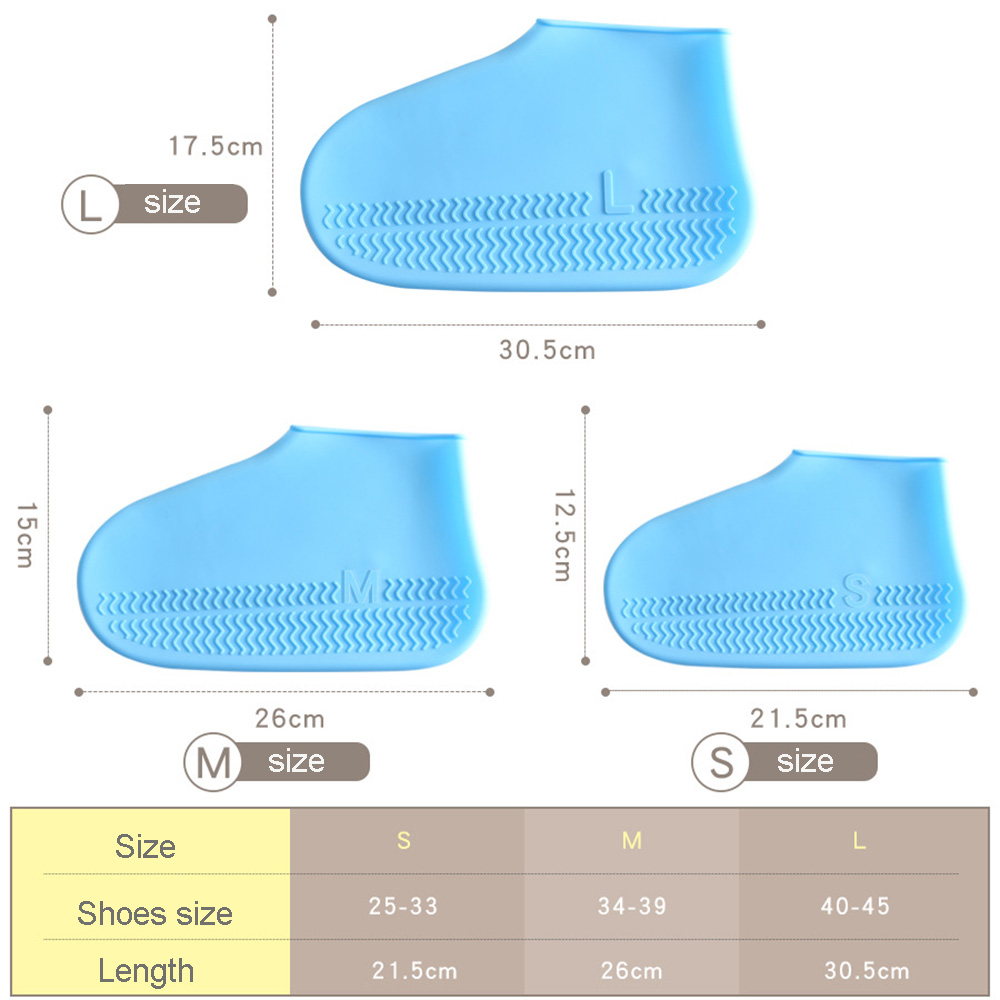 Rain Shoe Cover Rain Boot Shoe Covers Soft Silicon Non-slip Rubber Material Reusable Non Slip Silicone  Waterpr