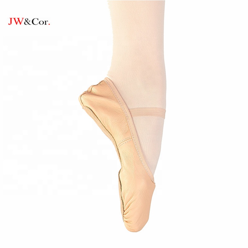 JW Soft leather dance shoes full sole girls ballet shoes