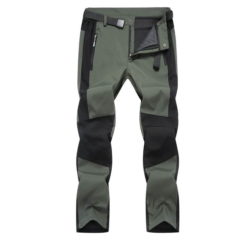 Private Label Blank Softshell Ski Pants Fleece Waterproof Pant Breathable Sports Hiking Thick Warm Pants Men Outdoors Wi