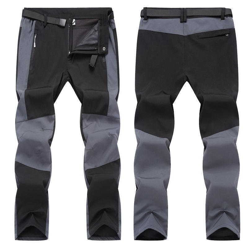 Private Label Blank Softshell Ski Pants Fleece Waterproof Pant Breathable Sports Hiking Thick Warm Pants Men Outdoors Wi