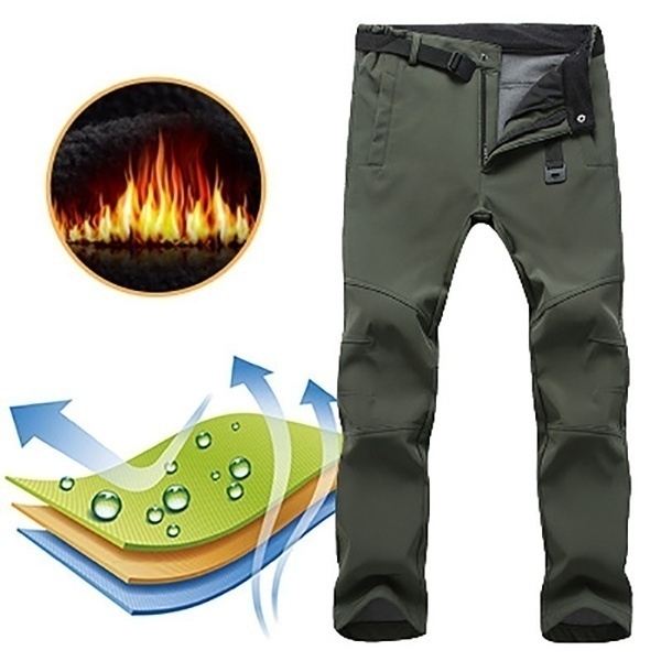 2020 New Men's Trekking AutumnWinter Fleece Climbing Long Pants Fishing Hiking Pants Warm Trousers Plus Size S-5XL
