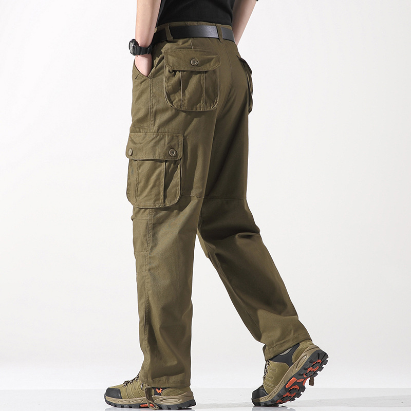 Men's casual pants Spring three-dimensional pocket straight outdoor multi-pocket men's cargo pants Men's cargo pants