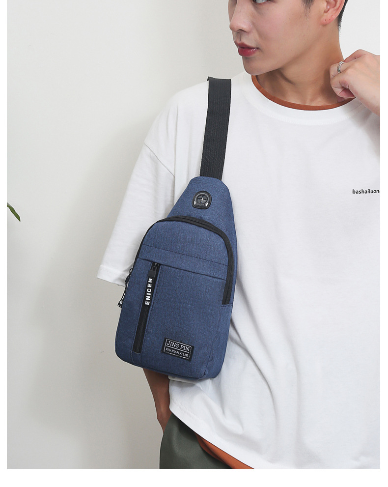 Fashion Front Chest Bag Anti Theft Canvas Outdoor Sports Sling Bag Men Oxford Shoulder Crossbody Waist Bags