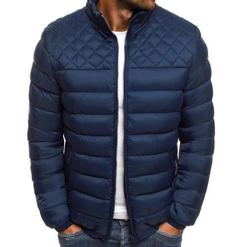    Men Jacket Coat Winter Solid Color Warm Parka Fashion Cotton Casual Outwear Down Jacket