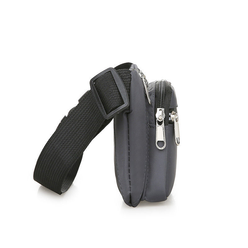 YBN Sport Grey Water-resistant Durable Nylon Fanny Pack Waist Bag with 5 Pockets for Men Women