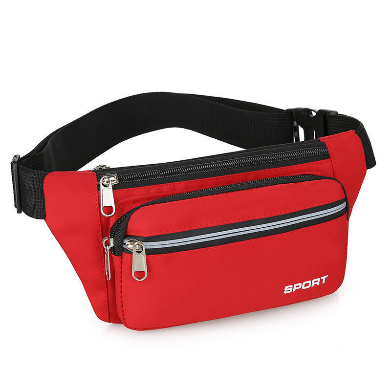 YBN Sport Grey Water-resistant Durable Nylon Fanny Pack Waist Bag with 5 Pockets for Men Women