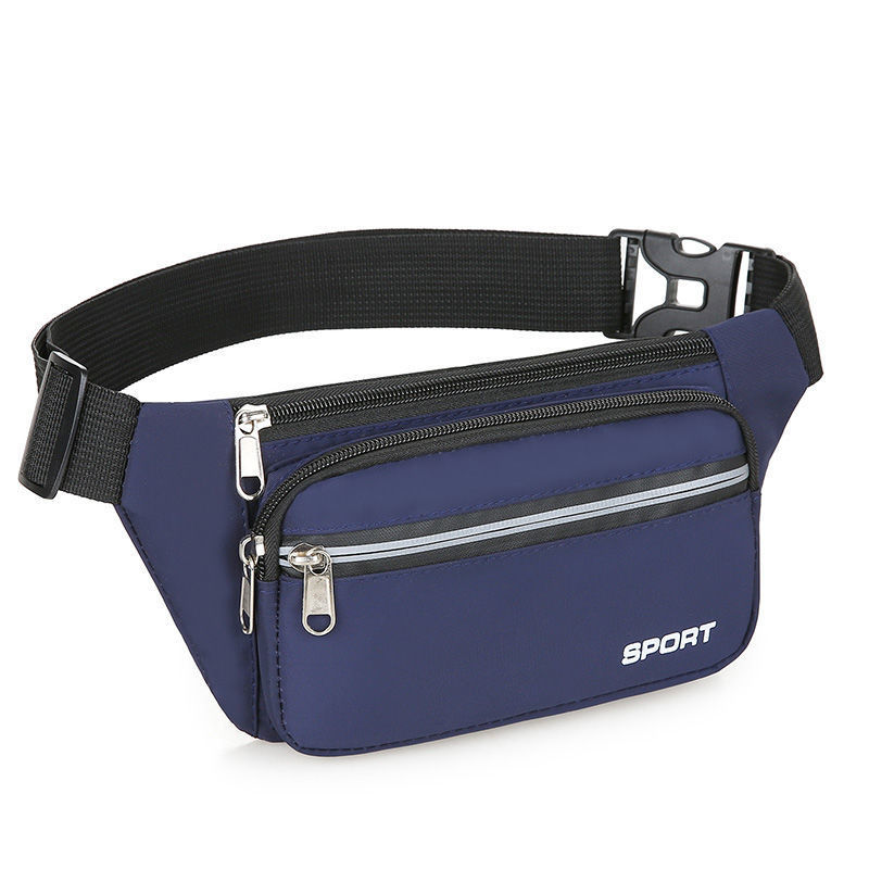 YBN Sport Grey Water-resistant Durable Nylon Fanny Pack Waist Bag with 5 Pockets for Men Women