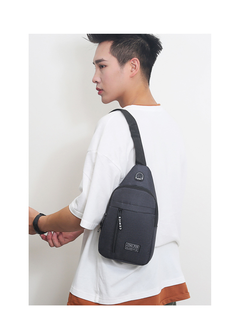 Fashion Front Chest Bag Anti Theft Canvas Outdoor Sports Sling Bag Men Oxford Shoulder Crossbody Waist Bags