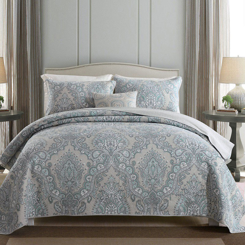 Home Cotton Queen Size 3-Piece Reversible Patchwork Coverlet Set Turkish Bedspread For Bed