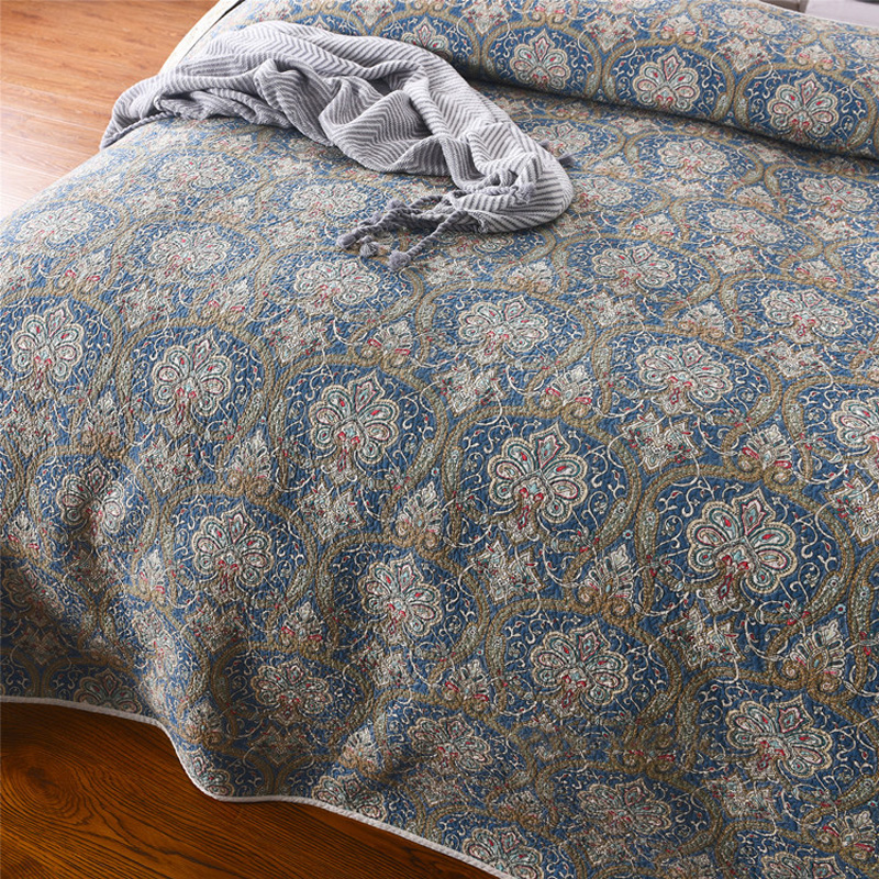 Home Cotton Queen Size 3-Piece Reversible Patchwork Coverlet Set Turkish Bedspread For Bed