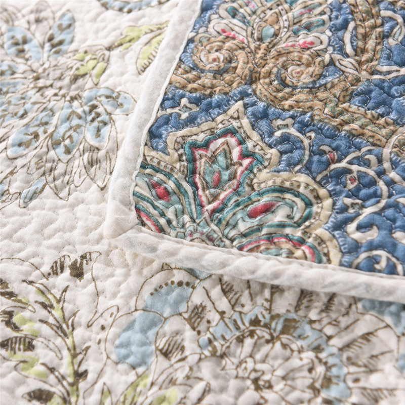 Home Cotton Queen Size 3-Piece Reversible Patchwork Coverlet Set Turkish Bedspread For Bed