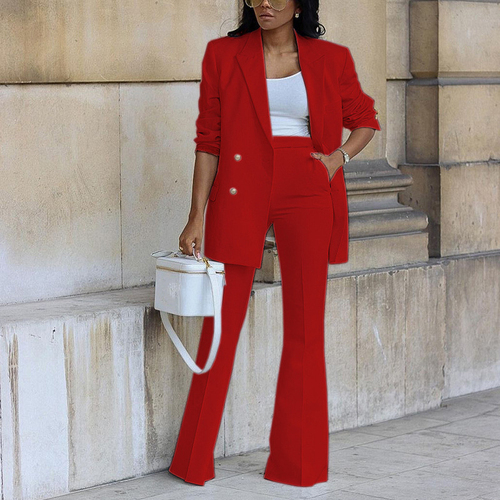 GX1775  Solid Color Women Blazer Pant Suit Two Piece Set Elegant Office Work Wear Women Suit Lady Business Suit