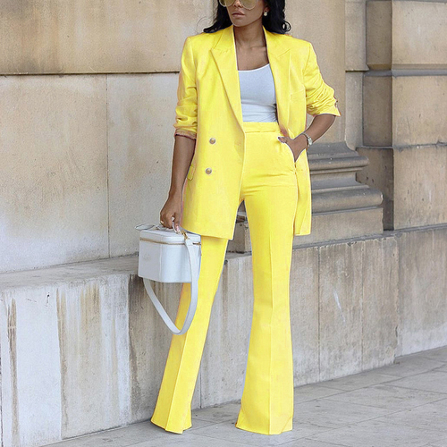 GX1775  Solid Color Women Blazer Pant Suit Two Piece Set Elegant Office Work Wear Women Suit Lady Business Suit