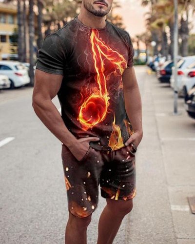 Hot Style  Size Soft and Comfortable Short-sleeved Men's Two-piece Suit