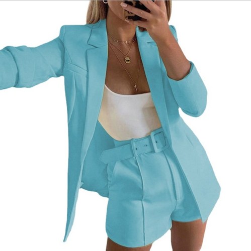 Candy colors Casual blazer top Suit shorts ladies two-piece suit suits set for women jacket
