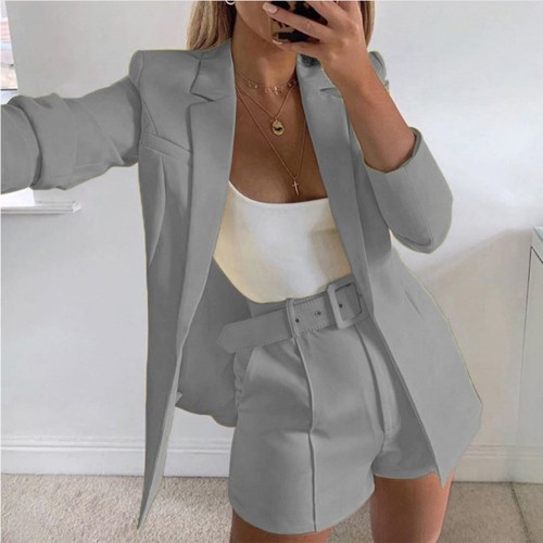 Candy colors Casual blazer top Suit shorts ladies two-piece suit suits set for women jacket