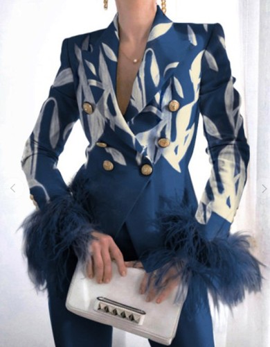 Spring 2022 new design women's suits slim printed  jacket party club fashion coat
