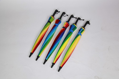   rainbow straight umbrella prints design travel fashion rainbow umbrella