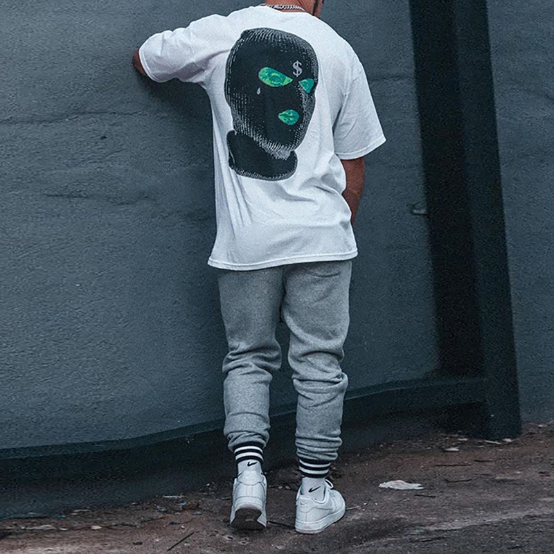 Silk Screen Printed Cotton Shirts White Short Sleeve Men's T Shirts