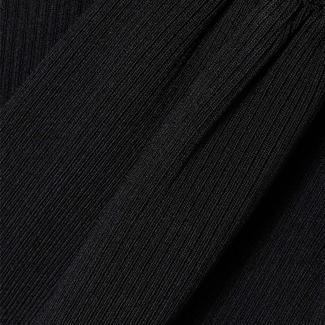 Knitwear mufacturers Black Cutout ribbed-knit midi sweater dress women clothing