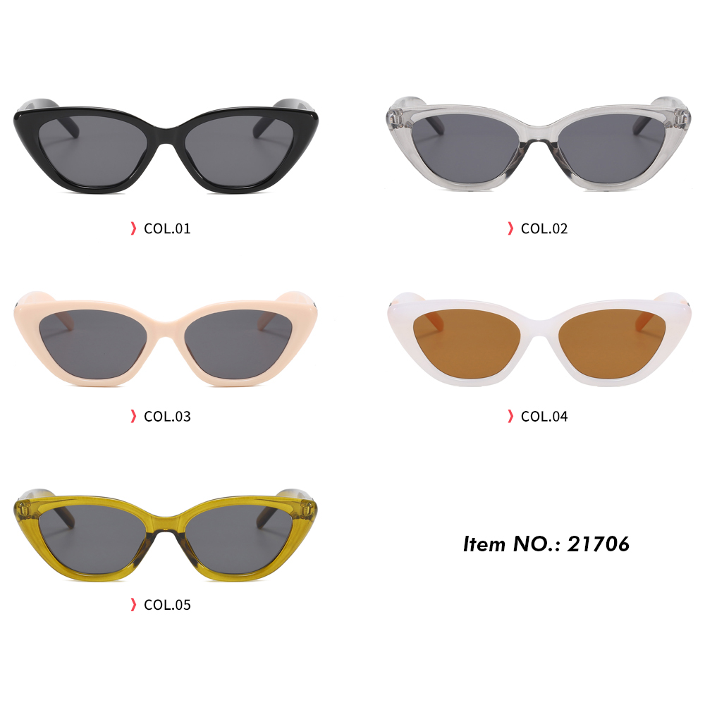 Superhot Eyewear 21706 Fashion 2023 Retro Cheap Plastic Small Triangle Cat Eye Vacation Sunglasses