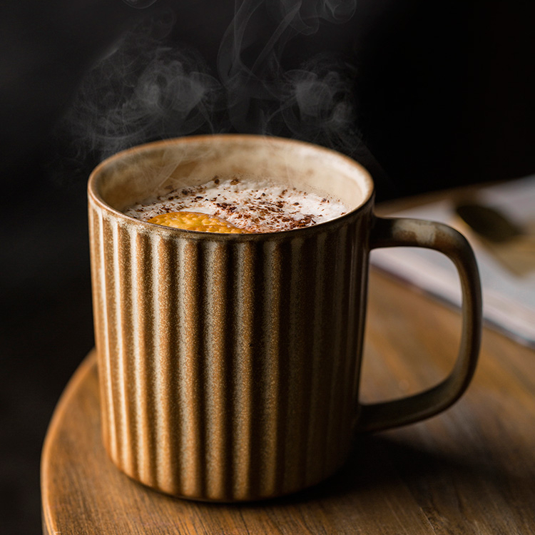 EKA vintage retro diner style classic cream coffee mug  creative ceramic coffee thick diner mug