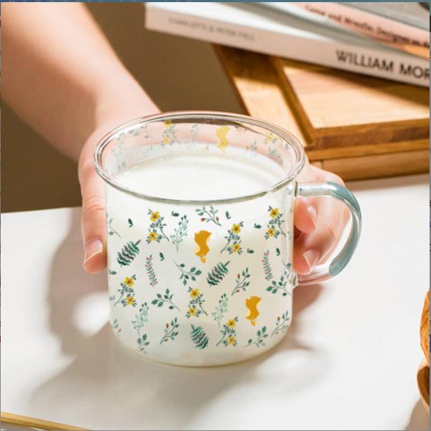 2023 hot sale breakfast Cup heat-resistant glass milk breakfast cup with handle mug