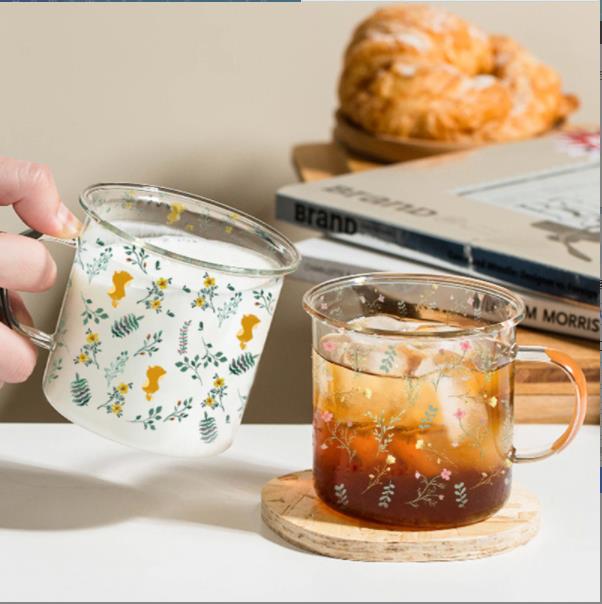2023 hot sale breakfast Cup heat-resistant glass milk breakfast cup with handle mug