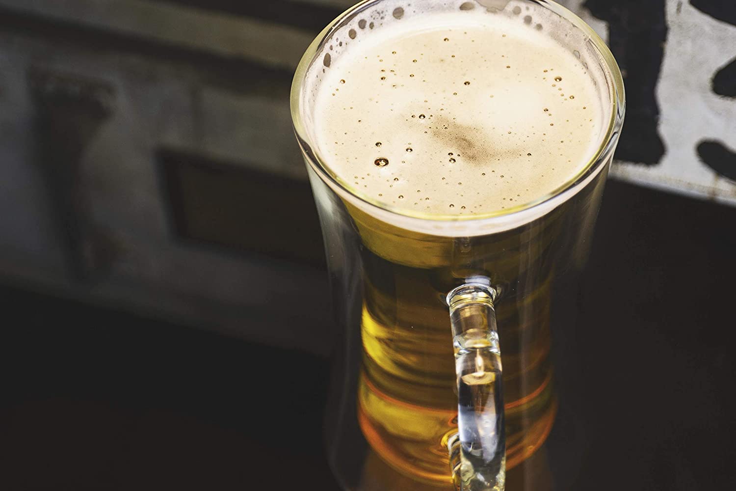 Beer Mug, Insulated Double Walled Glass Stein, Premium Packaging for Gifting, 13.5-Ounce