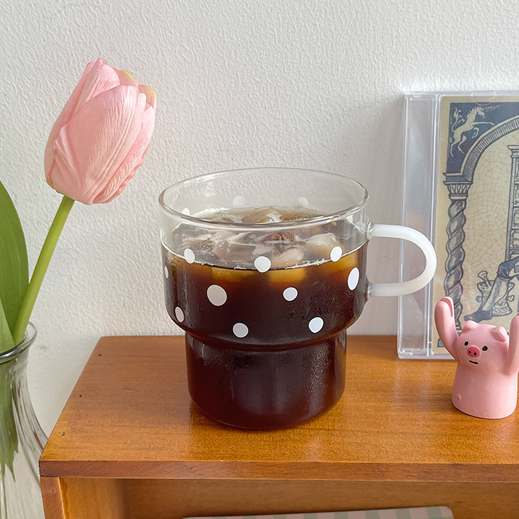 Hot sale  barrel shaped clear glass beer mug