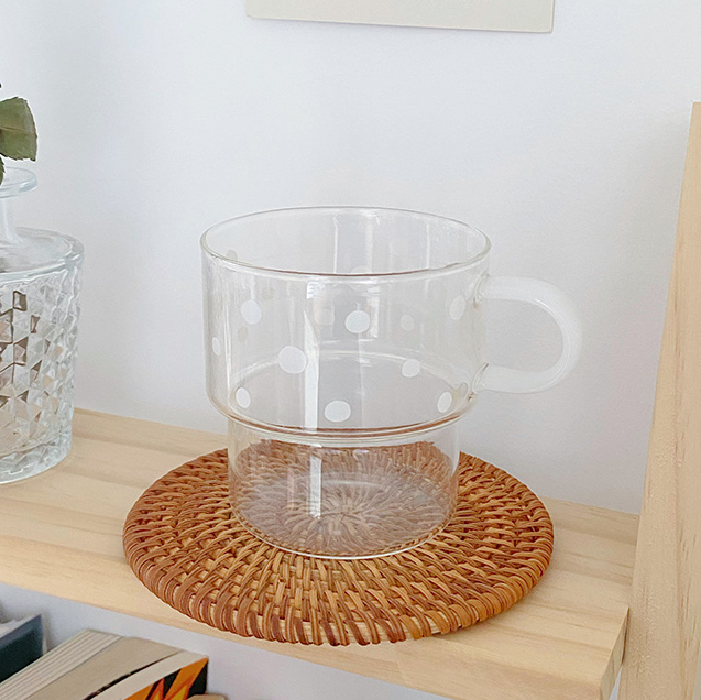 Hot sale  barrel shaped clear glass beer mug