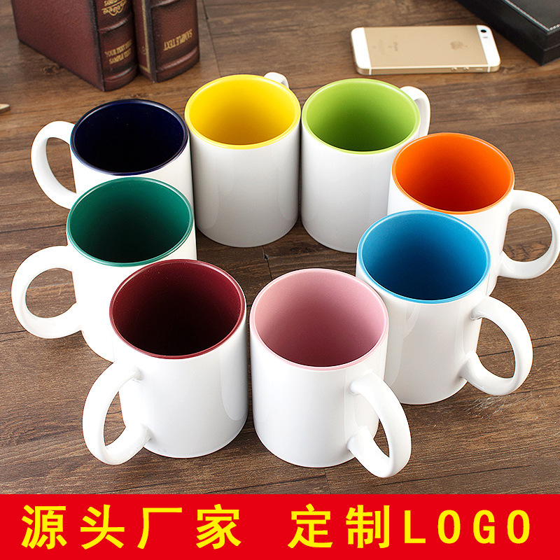  Creative gift ceramic cup mug printed  foreign trade export white cup coffee cup water mugs drinking bottle