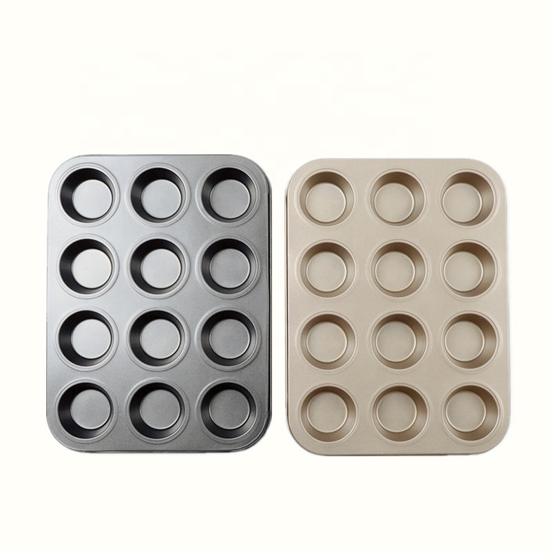 Best Chinese rs Food Grade 6 Hole Muffin Pan Carbon Steel Non-stick Baking Trays Flat Bottom Round Cake Pans