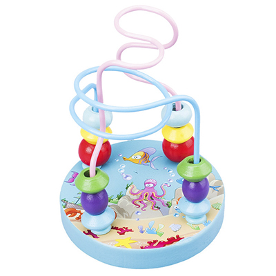 Baby Montessori Educational Math Toy Wooden mini Circles Bead Wire Maze Roller Coaster Abacus Puzzle toys For Kids Boy G