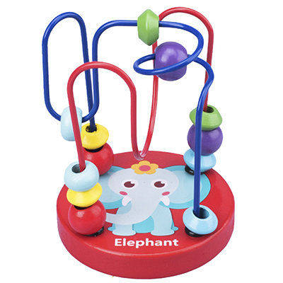 Baby Montessori Educational Math Toy Wooden mini Circles Bead Wire Maze Roller Coaster Abacus Puzzle toys For Kids Boy G