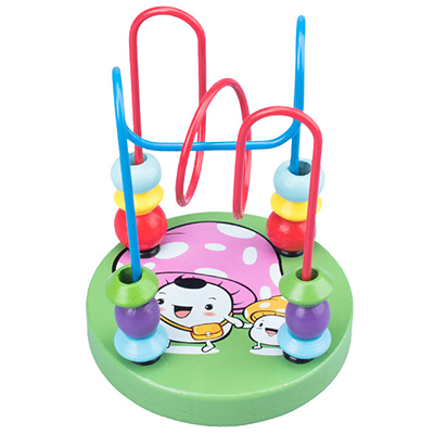 Baby Montessori Educational Math Toy Wooden mini Circles Bead Wire Maze Roller Coaster Abacus Puzzle toys For Kids Boy G