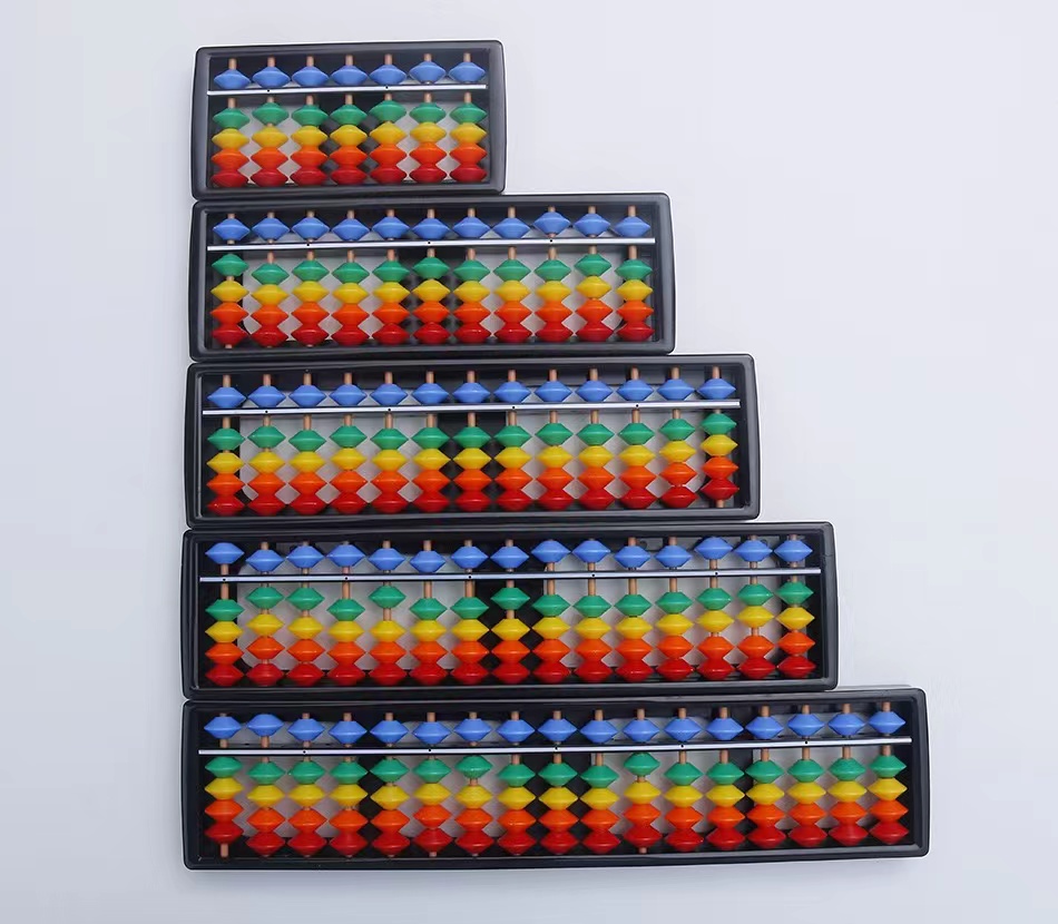 YUJIAN Reset Button Math Calculating Tool Digit Standard Abacus Soroban Professional 17 Column Math Abacus education toy