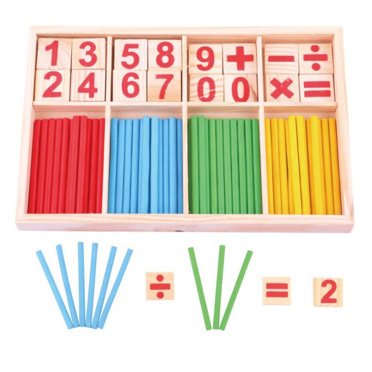 Wooden educational toy intelligence counting stick mathematical toy