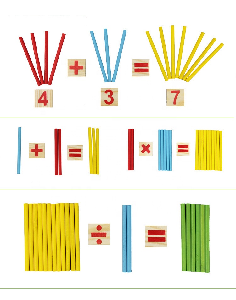 Wooden educational toy intelligence counting stick mathematical toy