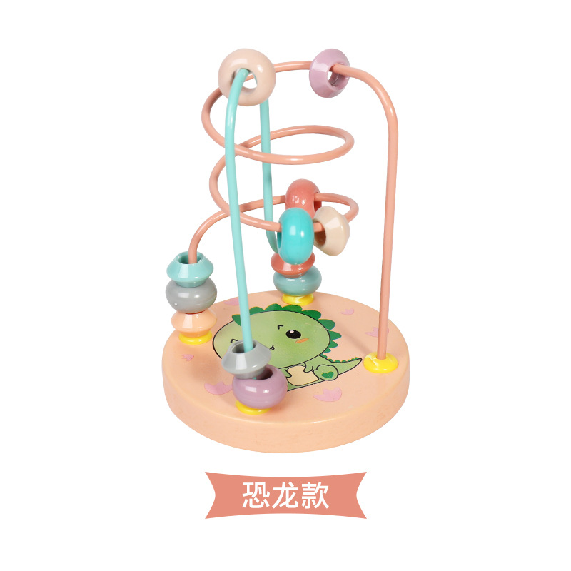 Cheap Kids Educational Toys Animal Wooden Mini Maze Beads Toys