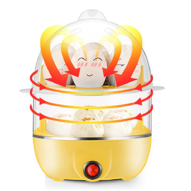 Portable Household Mini Double Electric Egg Cooker Egg Cooker Boiler 8 Eggs Cooker for Omelette