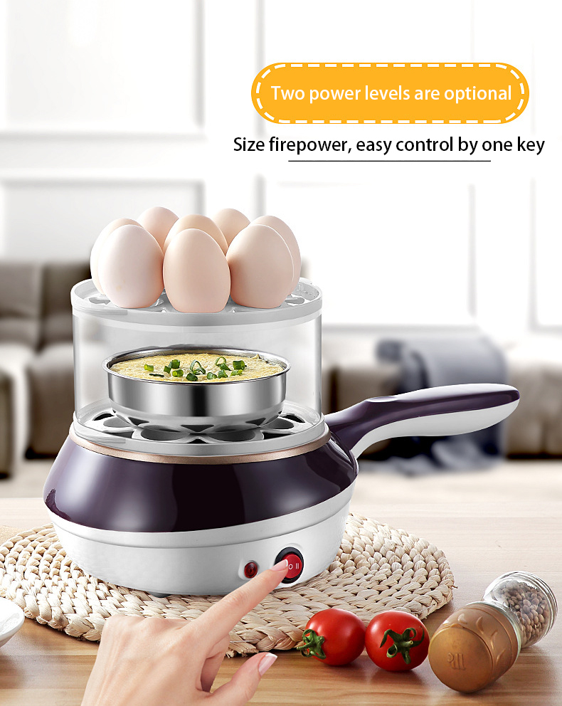 600W Electric Egg Boiler Breakfast Machine Multicooker Steamer Automatic Egg Cookers Home Egg Custard Steaming Cooker wi