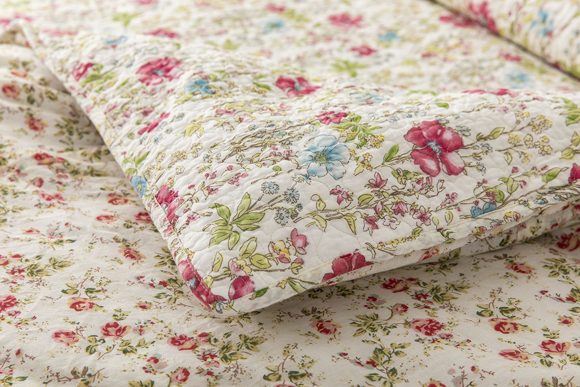 Light Weight 3 Piece Cotton Blend Reversible Floral Geometric Patchwork Patterns Bedspread Coverlet Bed Coverlet Set Qui