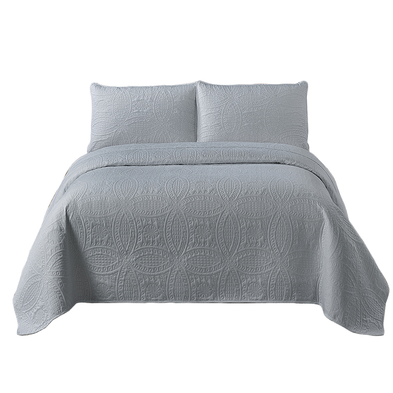  Bedding Simple Style Pure Color Bed Sheet Quilted Microfiber Bedroom Bedding Coverlet Three Piece Quilted Quil