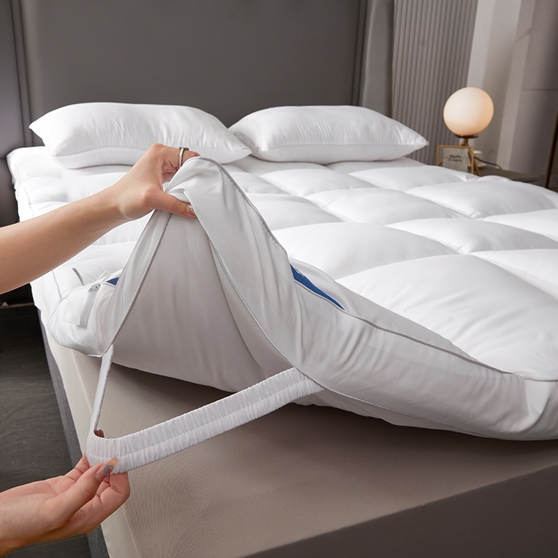 100% Polyester Mattress Cover Machine Washable Quilted Bed Topper Soft Twin Mattress Toppers