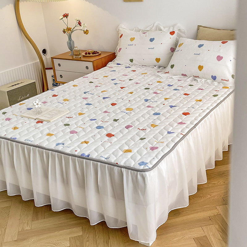 New Popular milk velvet quilted bed mattress decorate home Bed Skirt