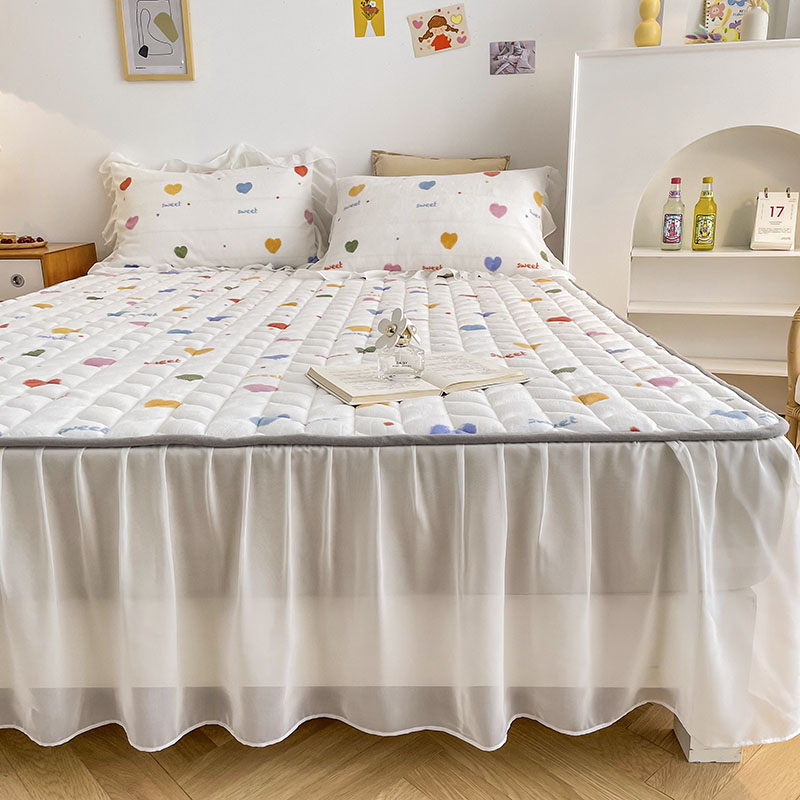 New Popular milk velvet quilted bed mattress decorate home Bed Skirt