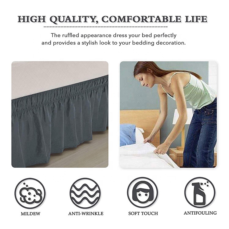 Bed skirt supplier luxury soft home textile king bed skirt for home